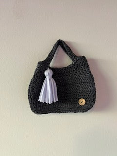 Crochet Bag - Small. Navy Color