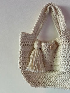 Crochet Bag - Small. Cream color