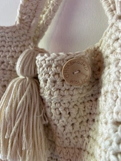 Crochet Bag - Small. Cream color