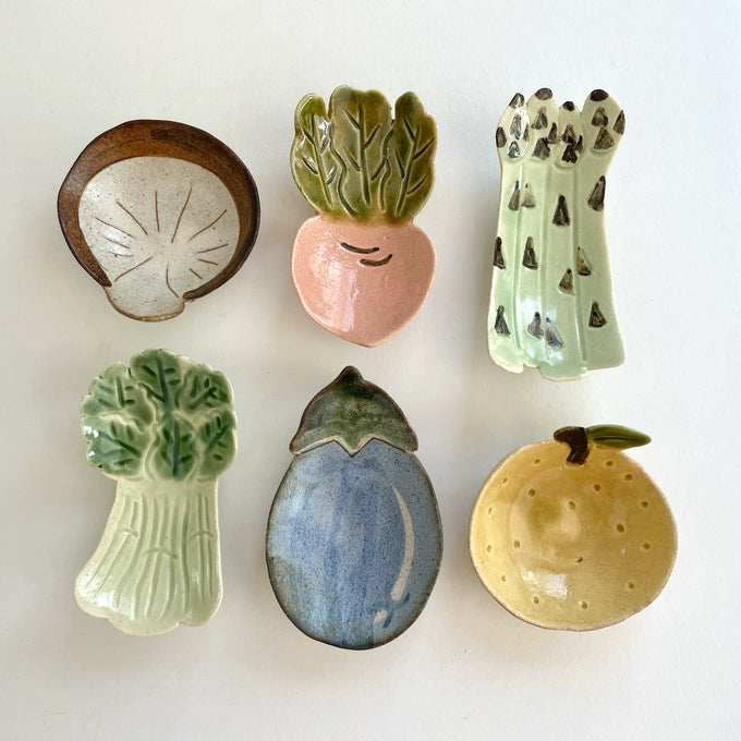 Handmade ceramic mini vegetable and fruit dishes - Yuzu