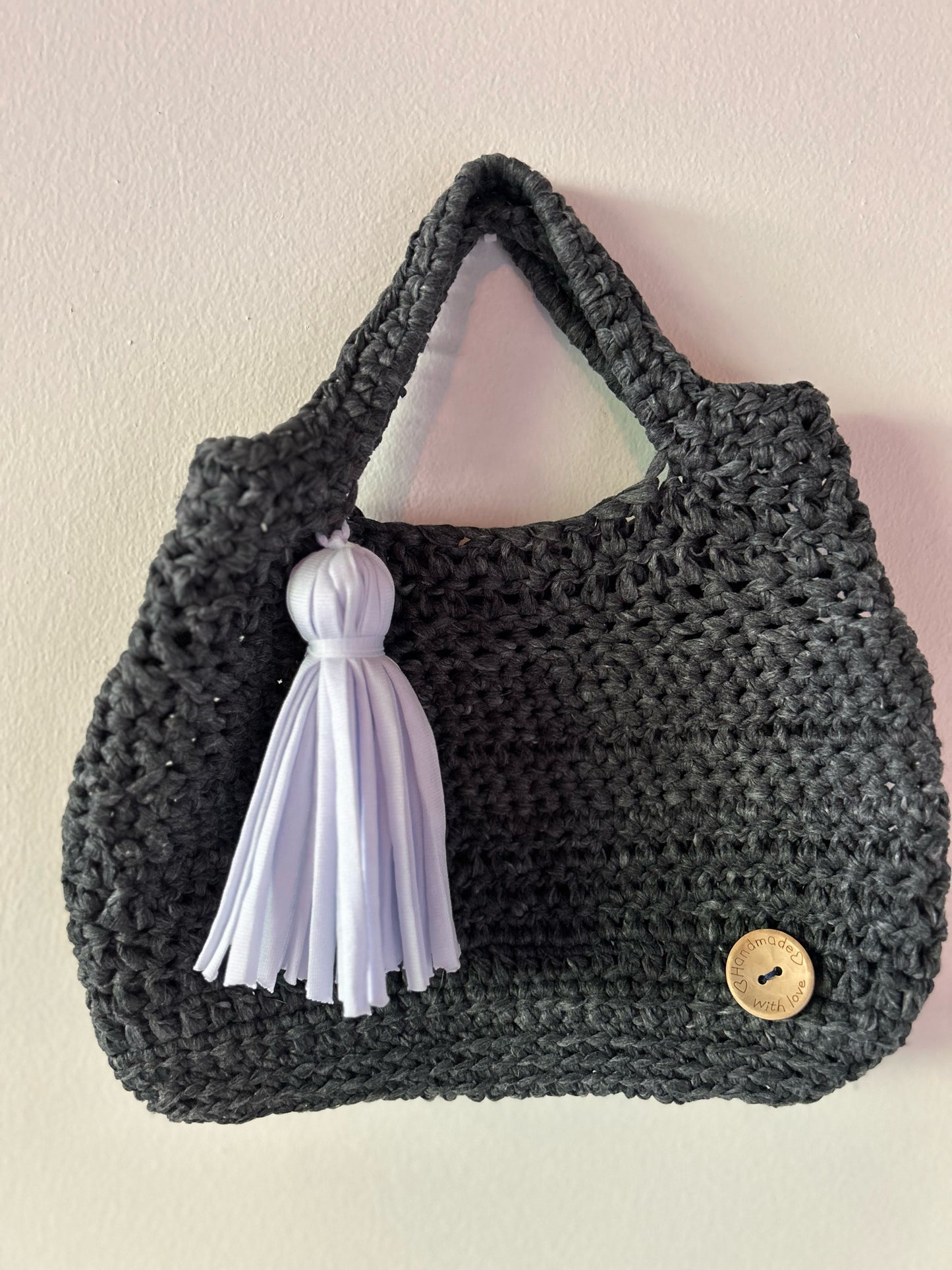 Crochet Bag - Small. Navy Color