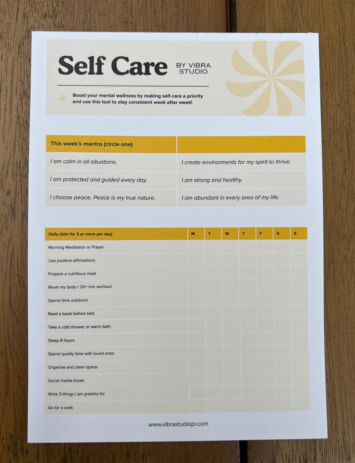SelfCare Notepad